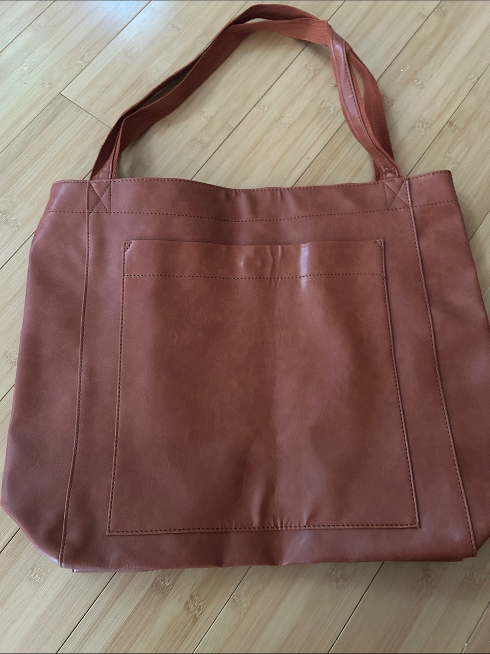 Everyday Leather-Effect Tote in Warm Cognac